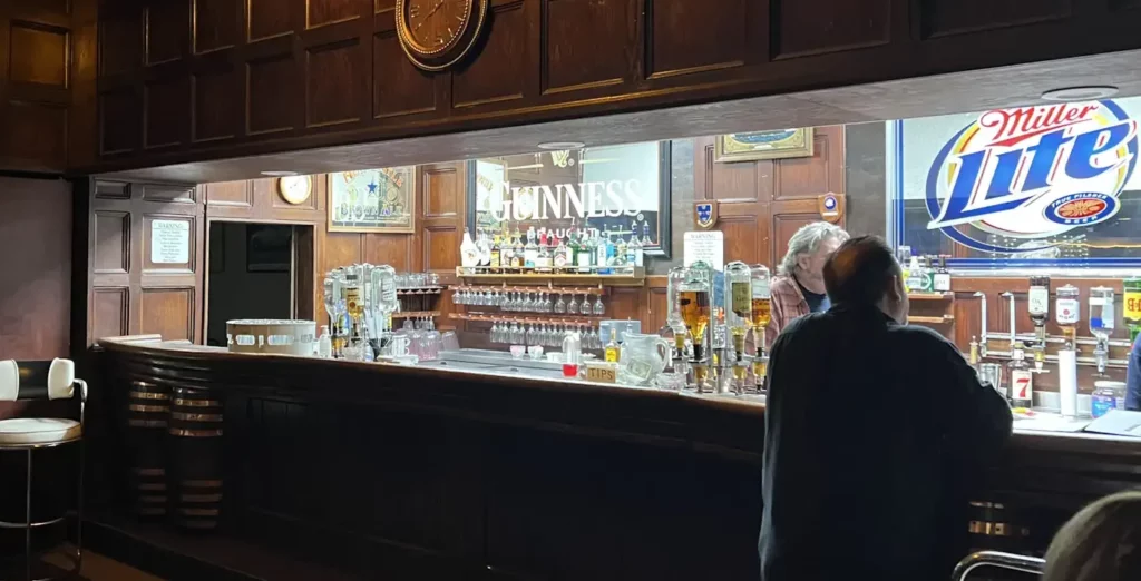 The bar at the Mayflower Club