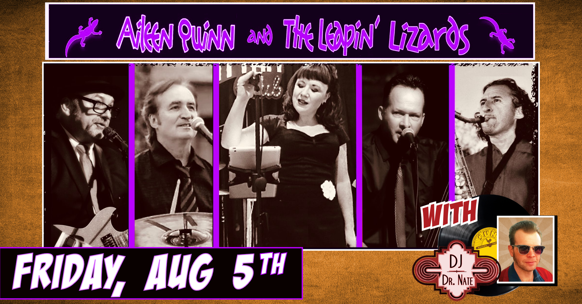 AILEEN QUINN & THE LEAPIN’ LIZARDS w/DJ DR. NATE at The Burbank Moose Lodge!