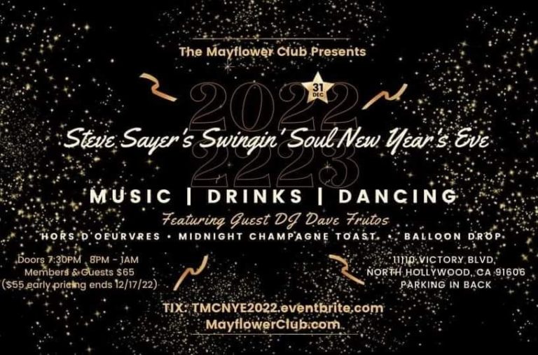 The Mayflower Club Presents Steve Sayer’s Swingin’ Soul New Year’s Eve