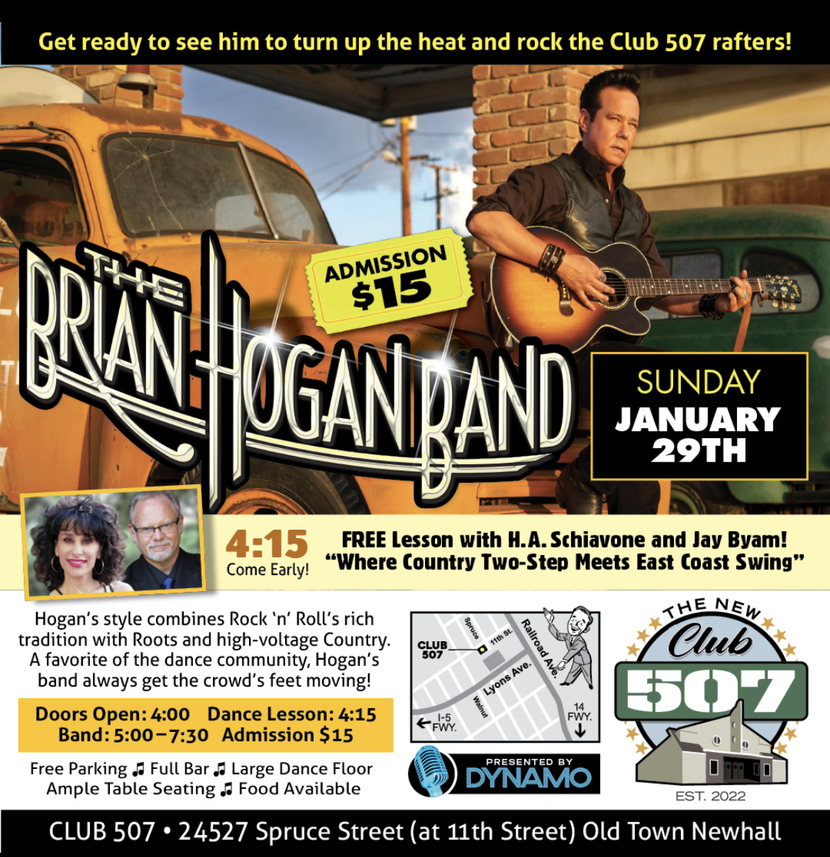 Brian Hogan Band debuts at the New CLUB 507 in Santa Clarita this Sunday, January 29th!