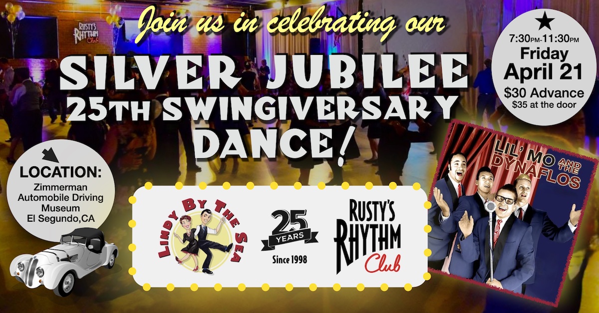Rusty’s 25th Swingiversary Dance with LIL’ MO & THE DYNAFLOS at The Zimmerman Automobile Driving Museum