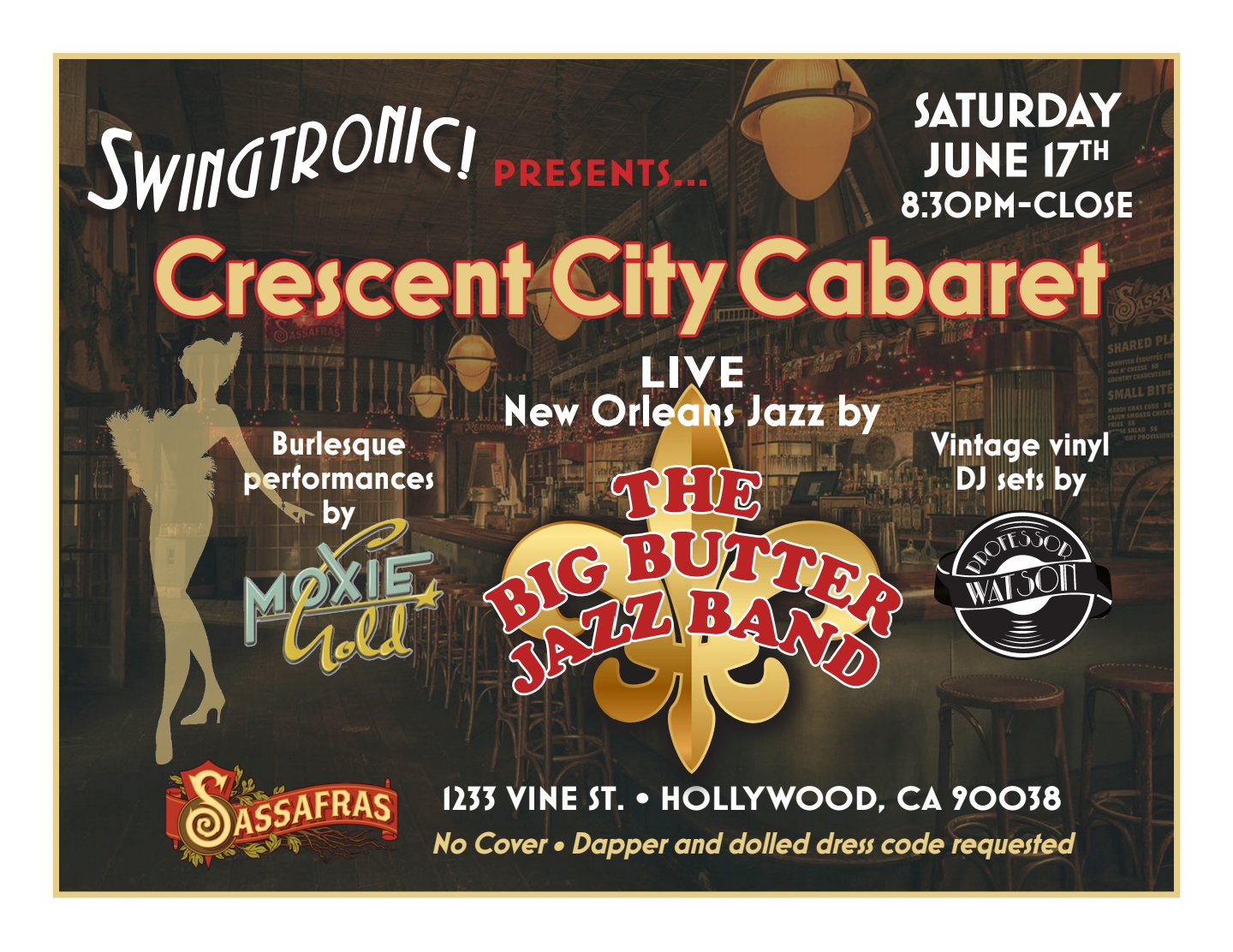 Swingtronic presents Crescent City Cabaret at Sassafras