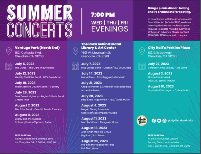Brand Library Glendale Summer Concerts