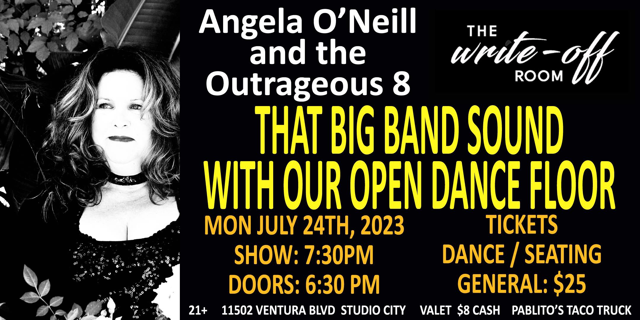 Angela O’Neill and the Outrageous 8 and That Big Band Sound at the Write-Off Room, Studio City