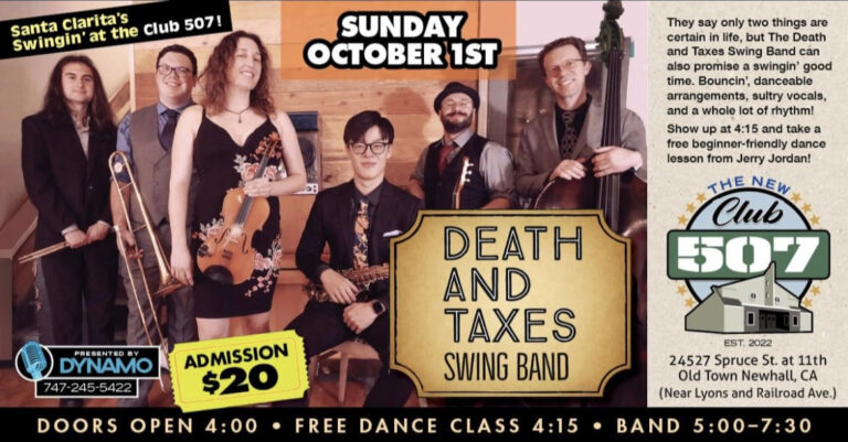 Death & Taxes Swing Band debuts at CLUB 507 Newhall