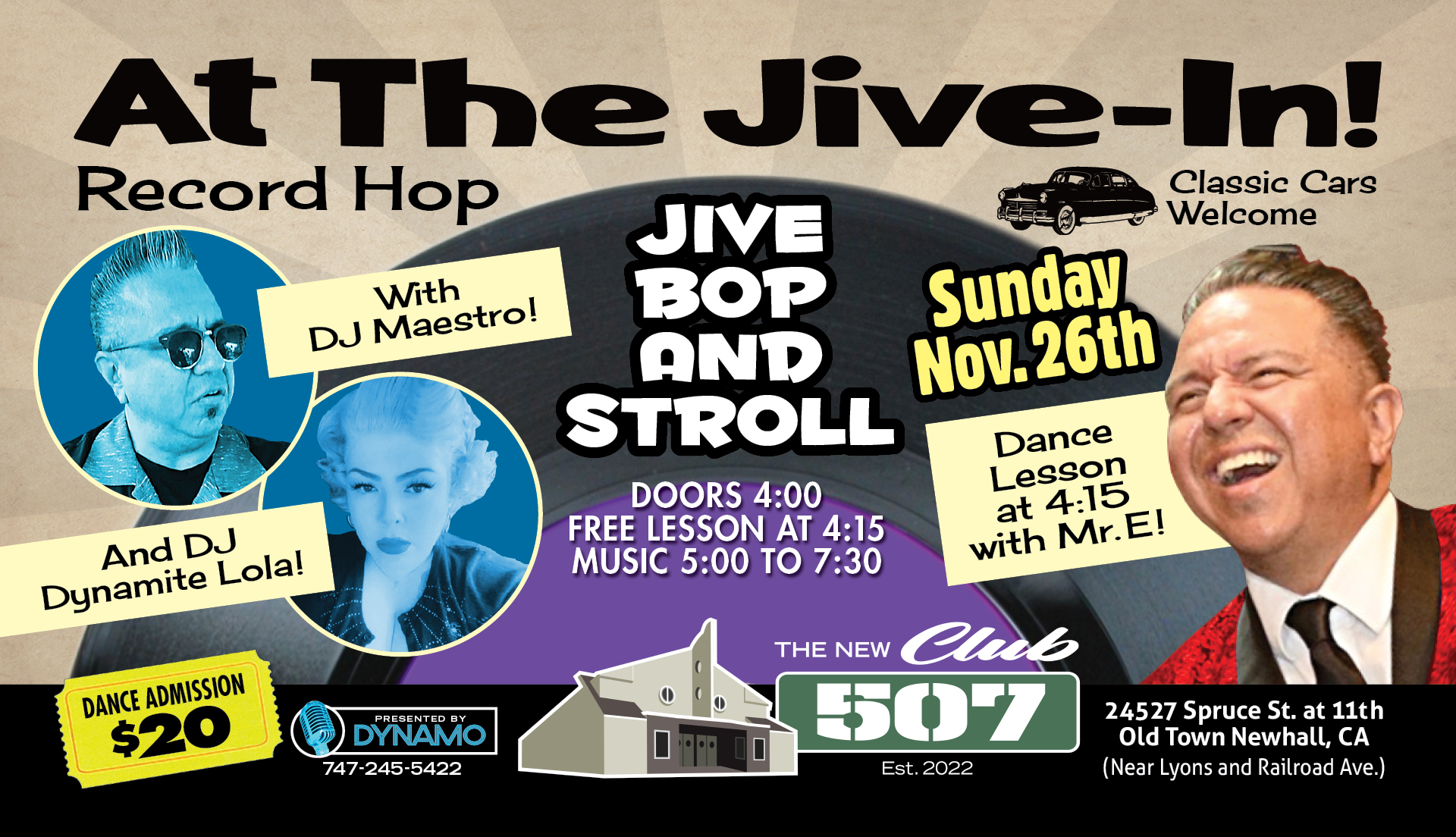 At The Jive-In with Emiliano Rodriguez comes to Club 507 Newhall