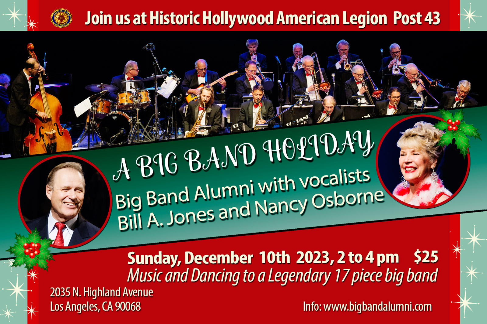 A Big Band Holiday Music and Dance at the Historic American Legion Hollywood Post 43