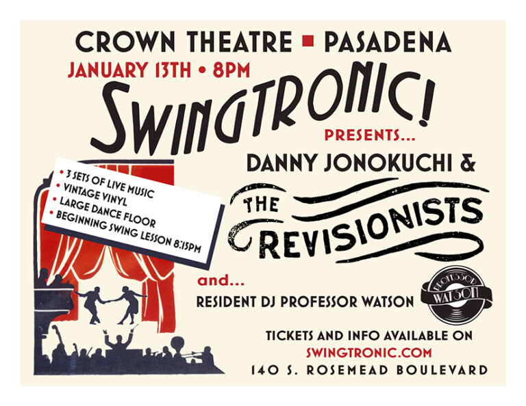 Swingtronic presents Danny Jonokuchi and The Revisionists at Crown Theatre – CANCELED!