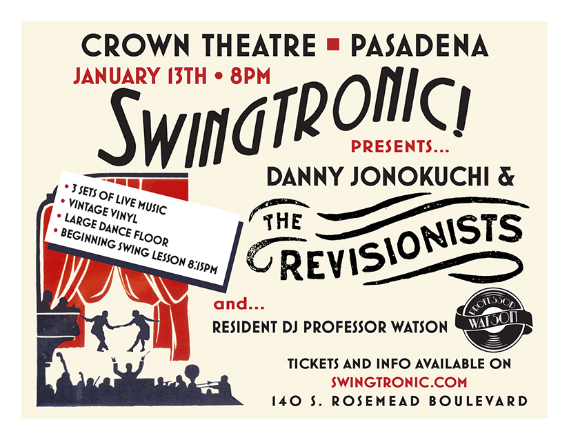 Swingtronic presents Danny Jonokuchi and The Revisionists at Crown Theatre – CANCELED!