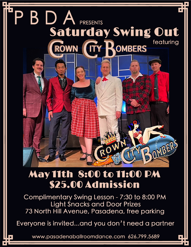 CROWN CITY BOMBERS- SATURDAY NIGHT, MAY 11th, at PBDA!! All Ages Always Welcome!
