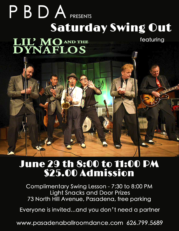 It’s LIL’ MO & THE DYNAFLOS on SATURDAY NIGHT, JUNE 29th, at PBDA!!