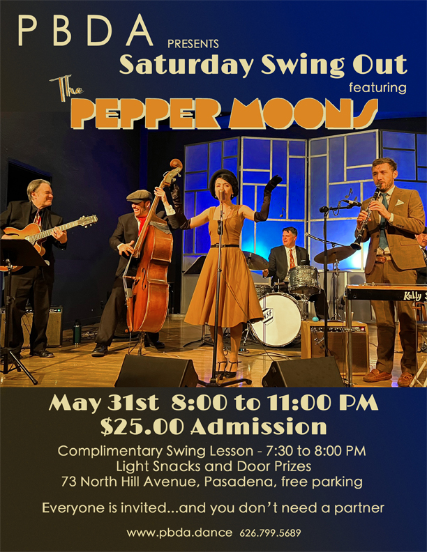 THE PEPPER MOONS – returning on SATURDAY NIGHT, MAY 31st, to PBDA!