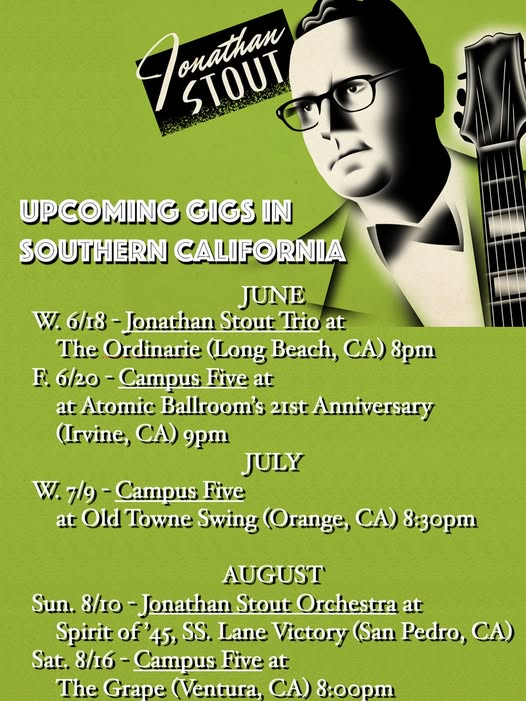 2025 summer Jonathan Stout gigs