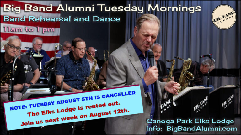 Tuesday, August 5, 2025 Event at the Elks is cancelled. Join us Next Week on the 12th.