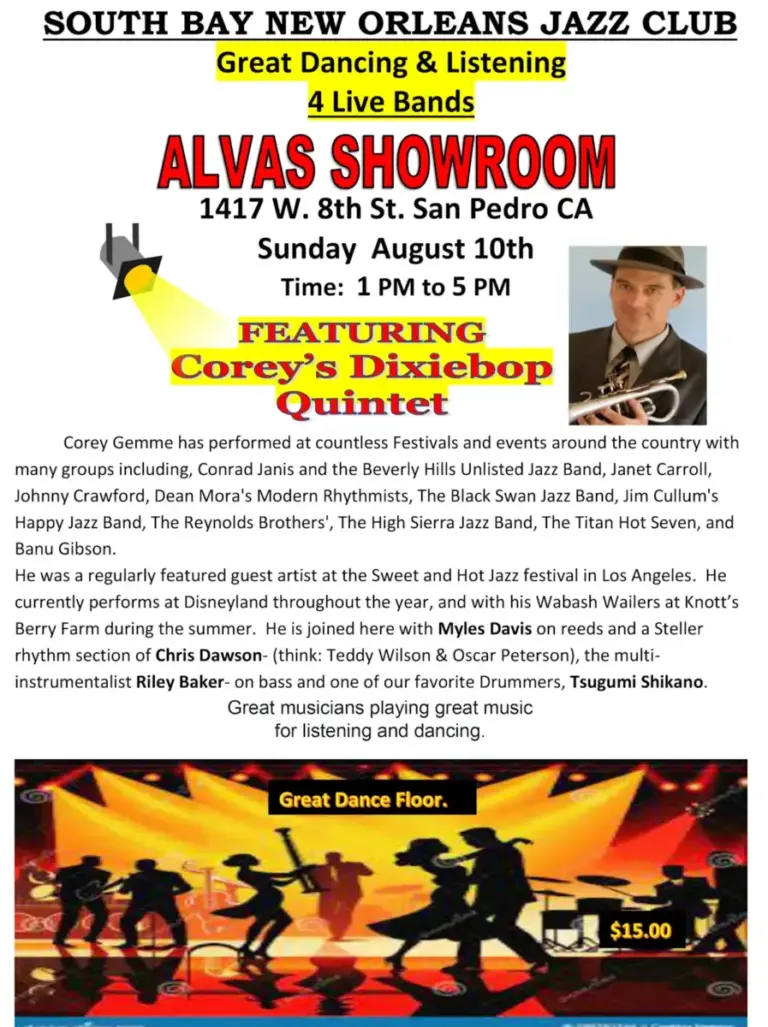 South Bay New Orleans Jazz Club at Alvas Showroom