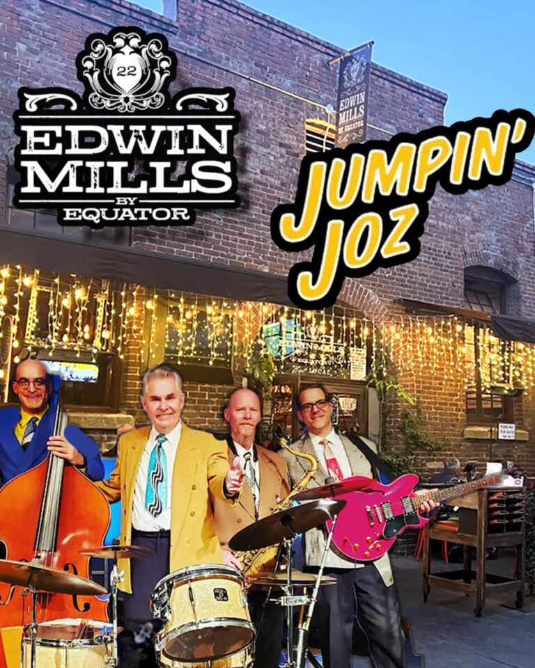 Jumpin Joz at Edwin Mills in Pasadena – FREE – Wednesday 12/17 from 6-10pm