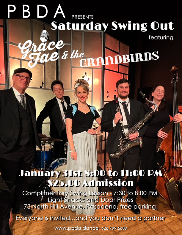 GRACE FAE & THE GRANDBIRDS Return on Saturday Night, JANUARY 31st, to PBDA!
