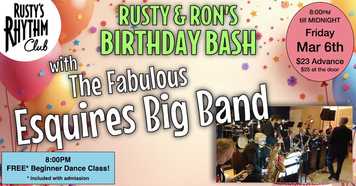 THE FABULOUS ESQUIRES BIG BAND at Rusty’s Rhythm Club