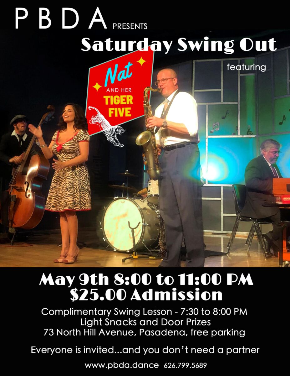 NAT & HER TIGER FIVE Return to PBDA on MAY 9th! (Come & Enjoy her Awesome Band & Amazing Vocals!)