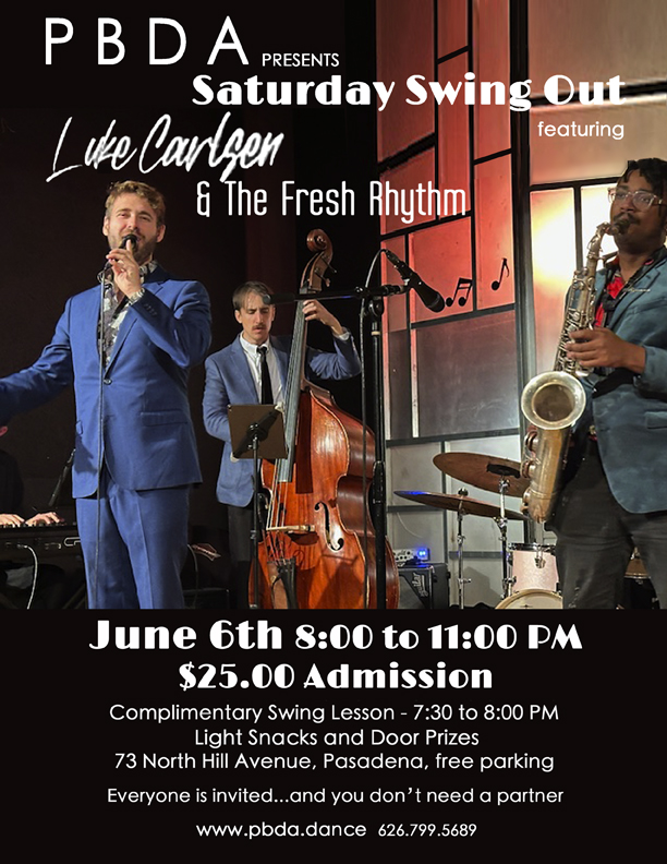 LUKE CARLSEN & the FRESH RHYTHM return on- SATURDAY NIGHT, JUNE 6th, – to PBDA!