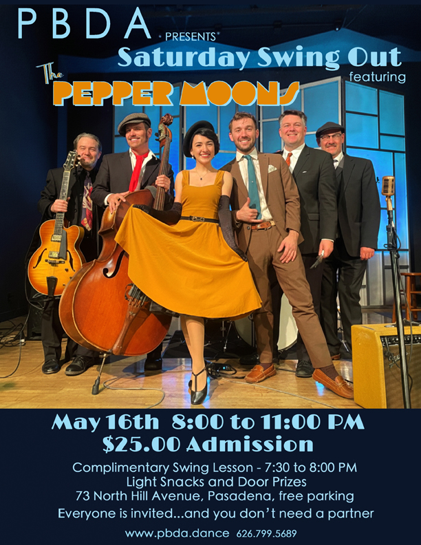 THE PEPPER MOONS – returning on SATURDAY NIGHT, MAY 16th, to PBDA!