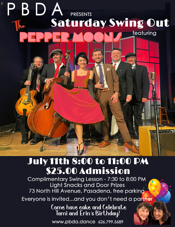 It’s THE PEPPER MOONS, SATURDAY NIGHT- JULY 11th, at PBDA! – & We’ll Celebrate Tami & Erin’s Birthday (Come for Cake!)